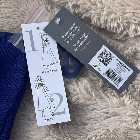 Royal blue stretchy maxi style skirt that can be worn as a dress. NWT. - Picture 2 of 4